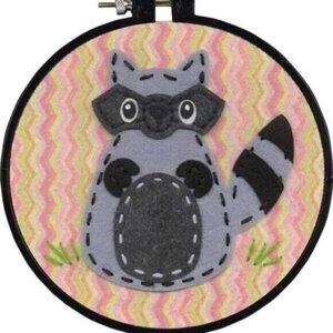 Dimensions Little Raccoon Learn-A-Craft Felt Applique Kid's Craft Kit New